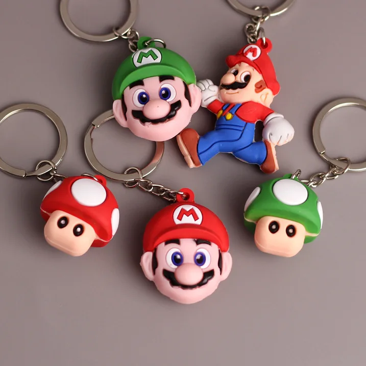 

Super Mario Anime Figure Mario & Luigi PVC Silicone Doll Keychain Bag Key Ring Pendant Accessories Children's Toy Birthday Gifts