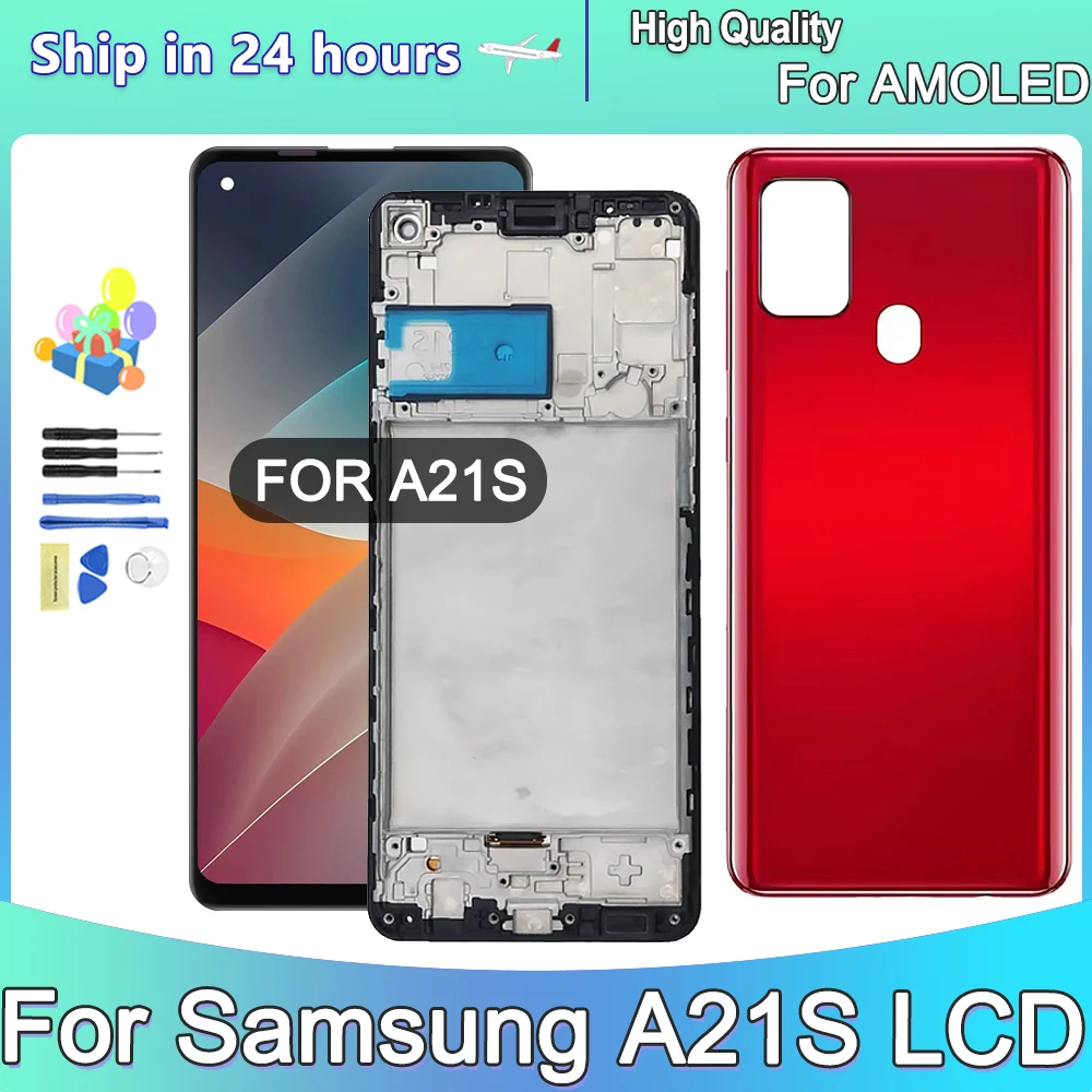 6 5-дюймовый AMOLED ЖК-дисплей для Samsung Galaxy A21S дигитайзер сенсорного экрана замена A217F