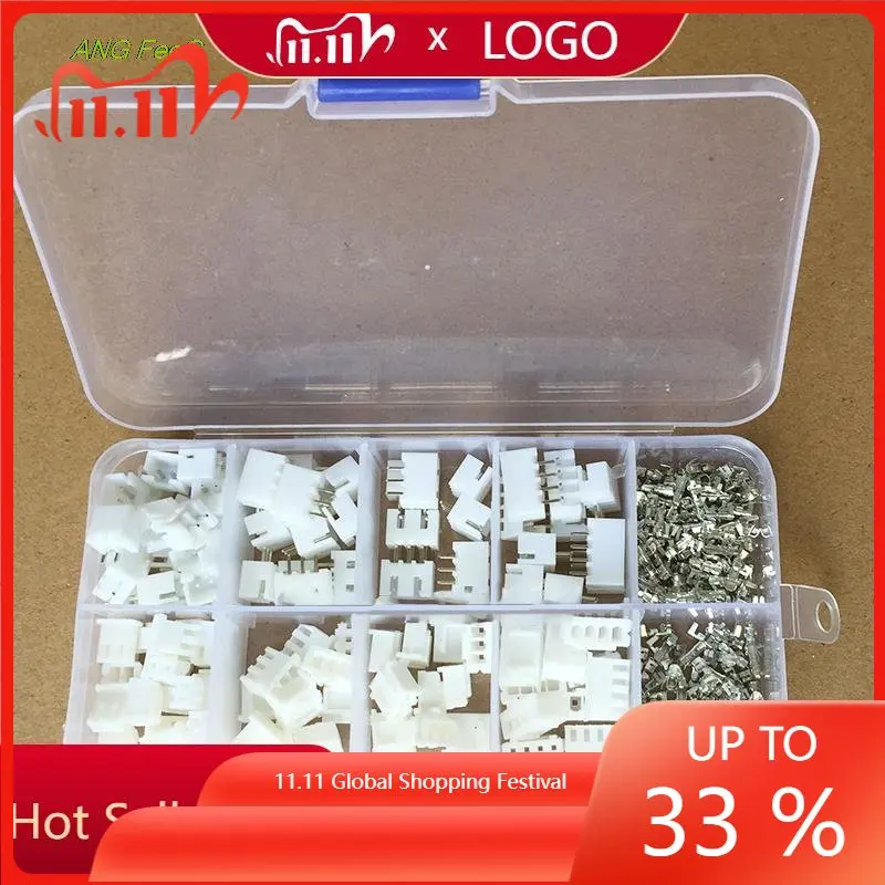 

250Pcs/Box 2.54 mm 2/3/4 Pin connector plug and terminal socket head wire adapter