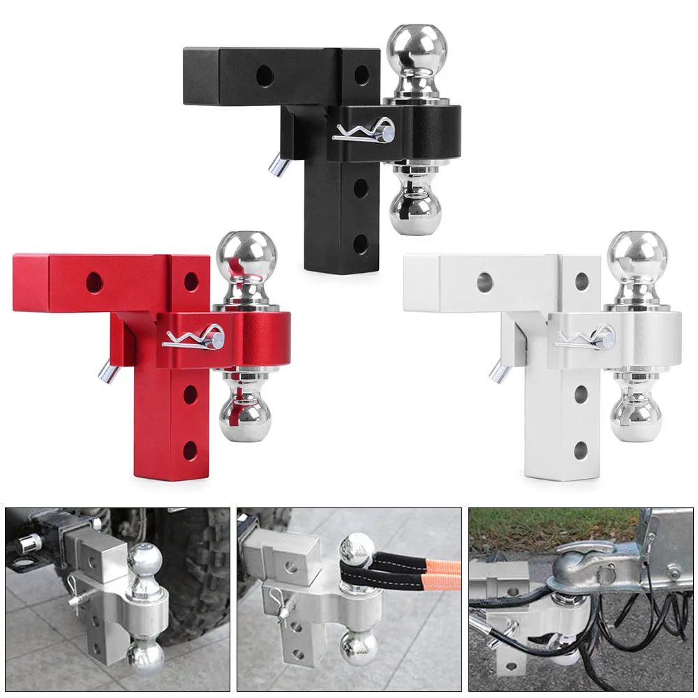 

6 Inch Drop/rise Fits Adjustable Trailer Hitch Ball Mount Of 2.5" Or 2' Receiver With Hitch Pins Dual Ball LC102438