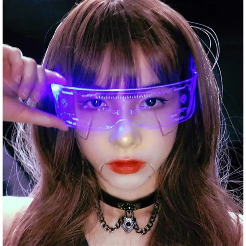 

Colorful Glasses Frames Rechargeable Glow Party Glasses Music Festival Futuristic Technology Unisex Luminous Party Glasses