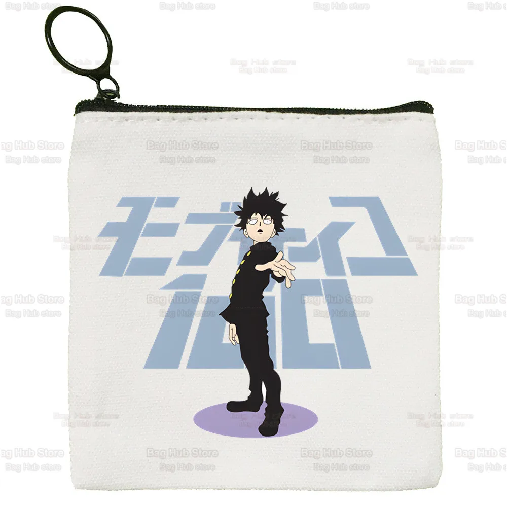 Mob Psycho 100 One Anime Manga Square Bag Coin Shigeo Kageyama Purse Storage Small Bag Card Bag Key Bag Coin Clutch Bag Zipper