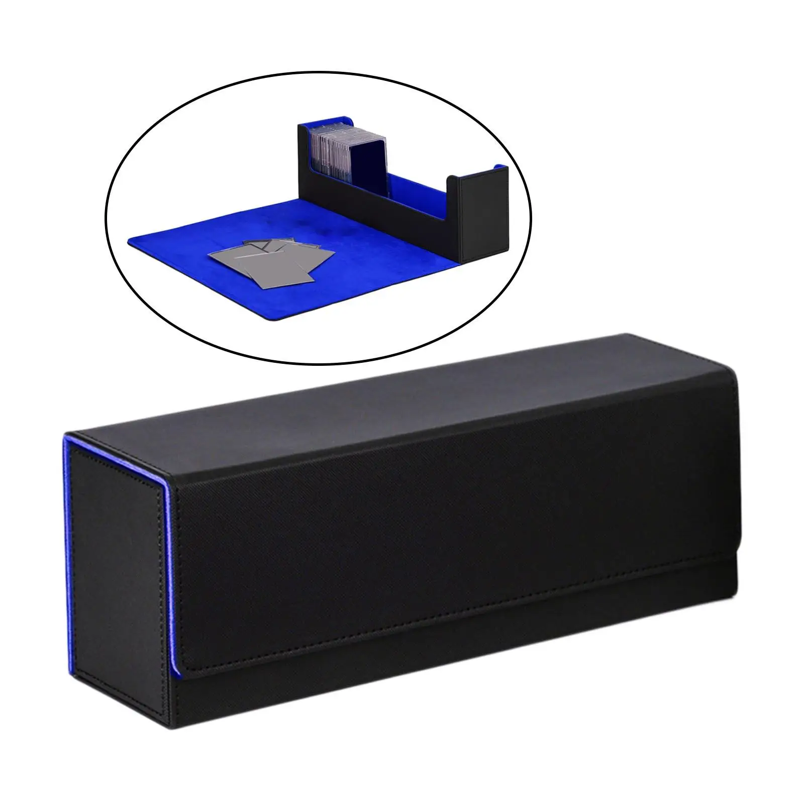 

PU Leather Deck Case Card Storage for 400+ Sleeved Cards Card Game Protector Protable for Baseball Card Kids Adults Gifts