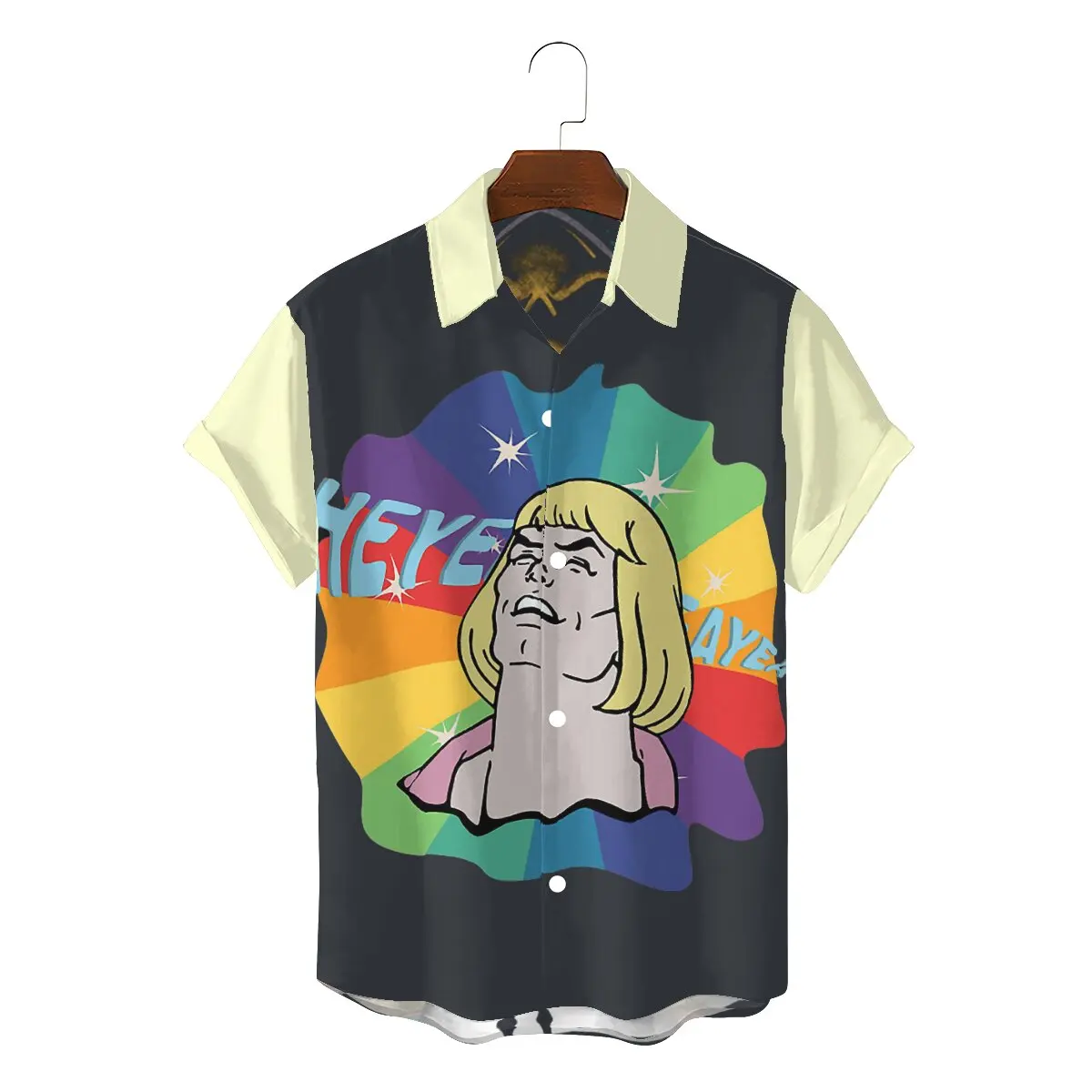 

HEYEAYEAYEA MEME 2022 Man's Fashion Hawaii Shirts He Man and the Masters of the Universe Square Neck Tops Fabric 3D Shirt