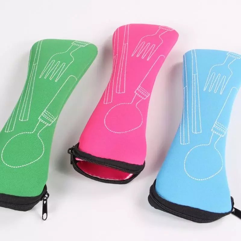 

2022New Portable Tableware Bag Cutlery Bag Dinner Set Travel Packaging Storage Box Dinnerware Picnic Fork Spoon Bag Without Dinn