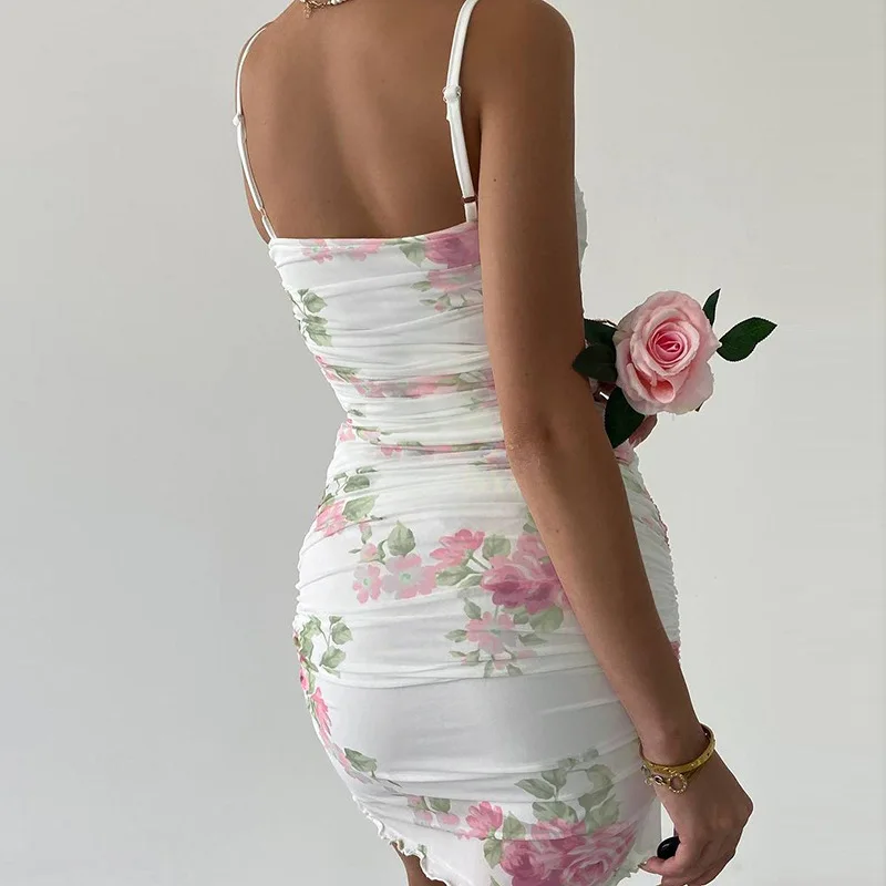 Женское летнее Новое пикантное цельнокроеное Плиссированное облегающее платье