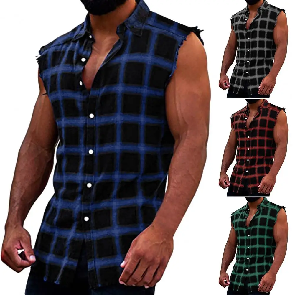 

Comfortable Tank Tops Lapel Sleeveless Vest Men Shirt Fashion Sleeveless Vest Summer Tank Tops Holiday Clothes