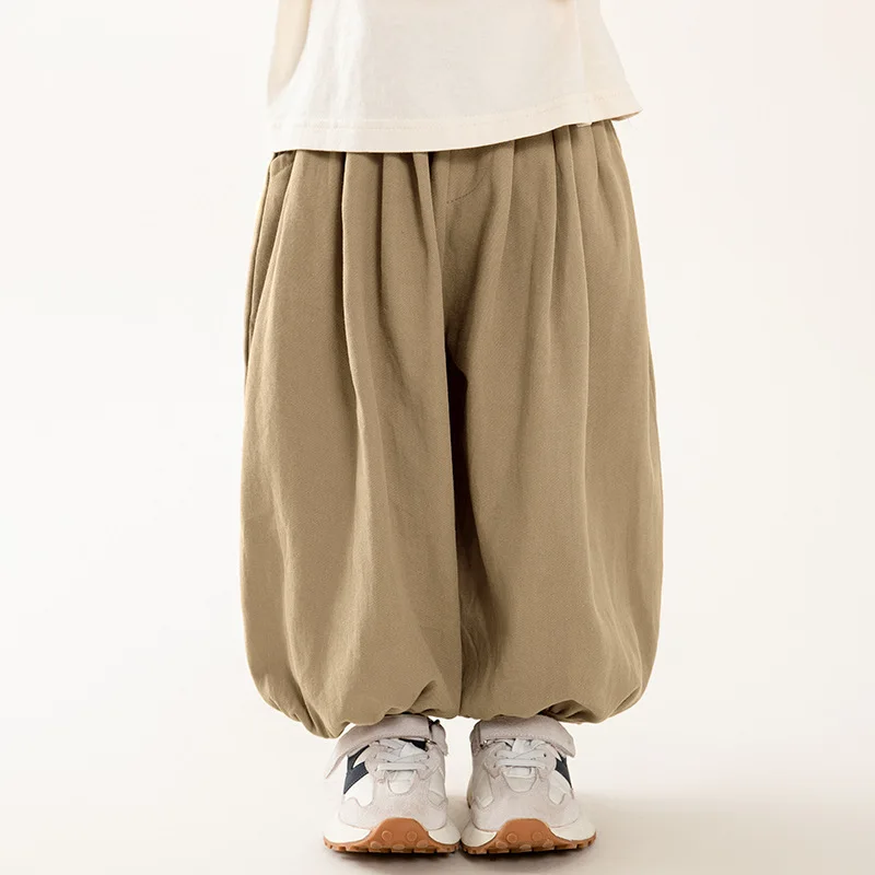 Новинка осени 2024 брюки-фонарики для мальчиков свободные брюки в Корейском стиле