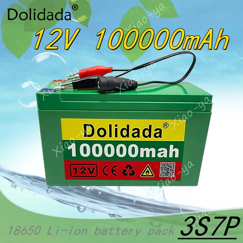 

New 12V 100000mAh 3S7P 18650 Lithium battery pack with 100Ah high current BMS with battery pack box for sprayer 12V power supply