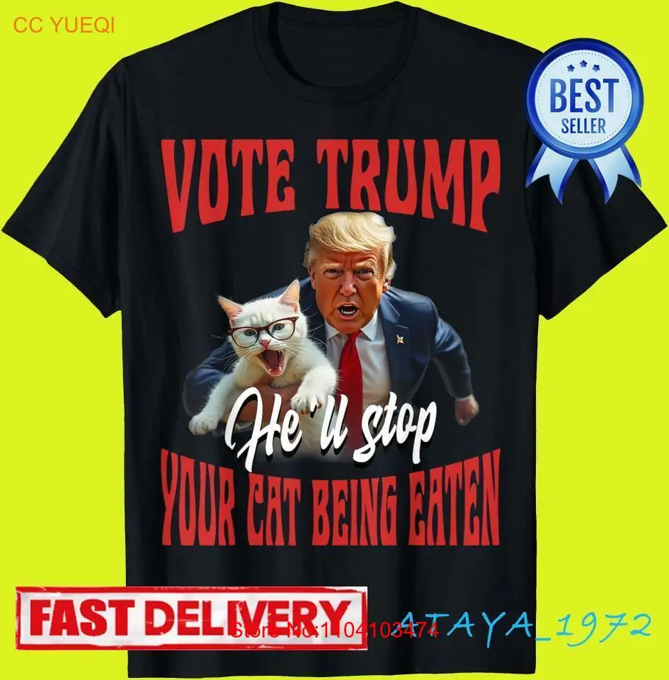 Футболка He U Stop Your Cat Being Eaten Vote Trump