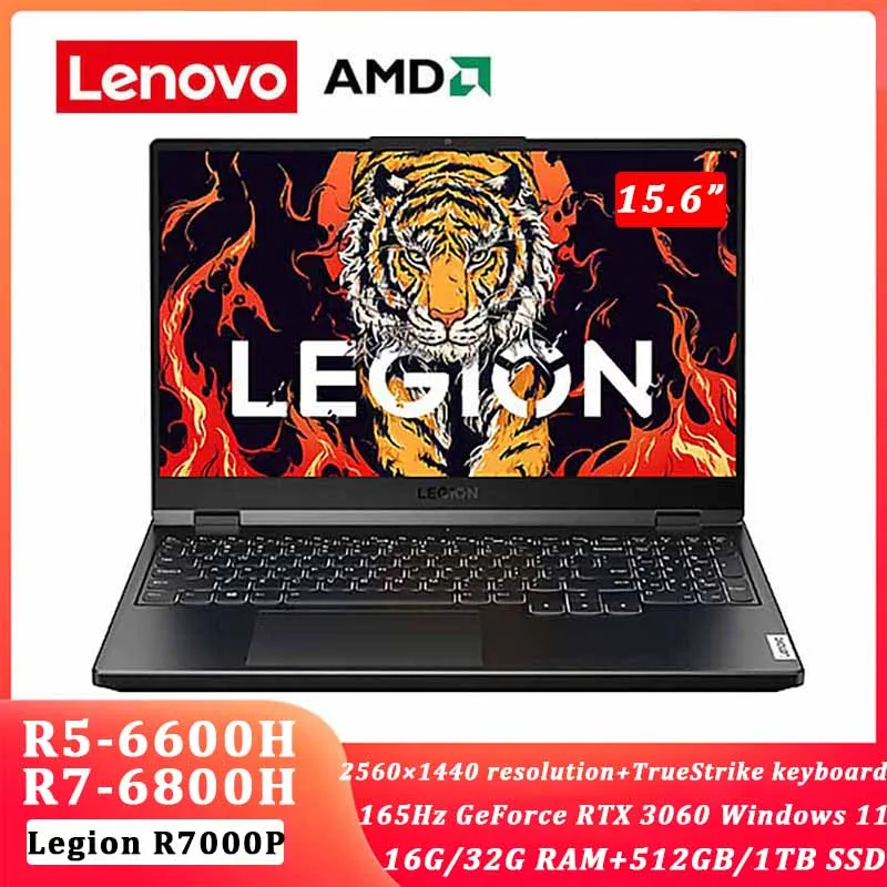 

Lenovo LEGION R7000P Gaming Laptop 2022 New 15.6inch R5-6600H/R7-6800H 32GB RAM 512G/1TB SSD RTX3050Ti 165Hz Windows 11 Notebook