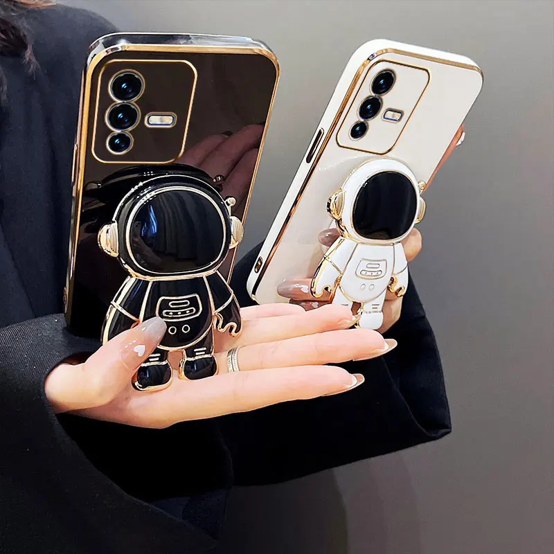 

Роскошный чехол с держателем астронавта для Vivo V23 Искусственный Мягкий чехол для Vivo V23 pro Чехол для телефона s Vivo v23 Pro
