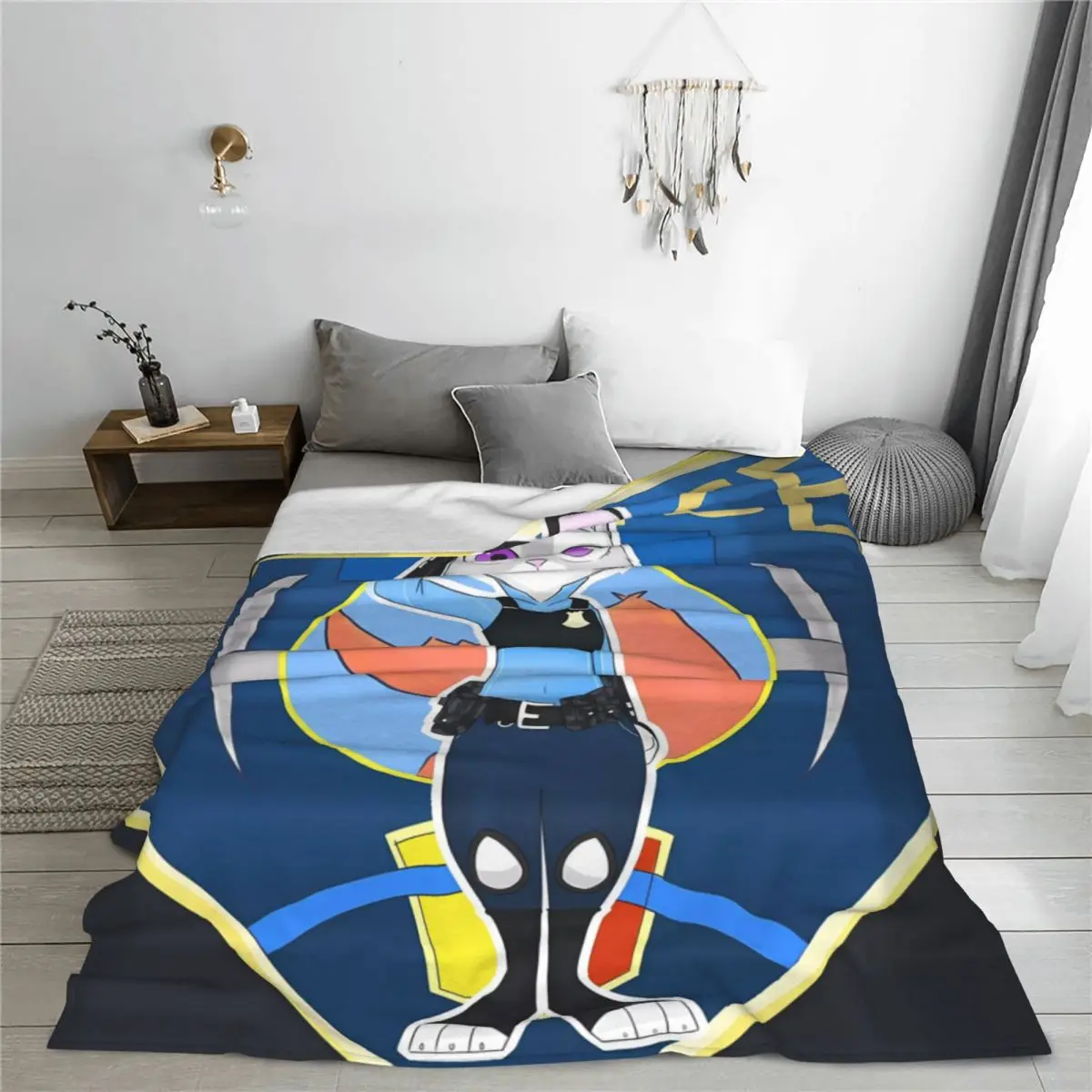 Zootopia Nick Judy Anime Blanket Airplane Travel Flannel Throw For Couch Bed Soft Quality Bedspread Birthday Present