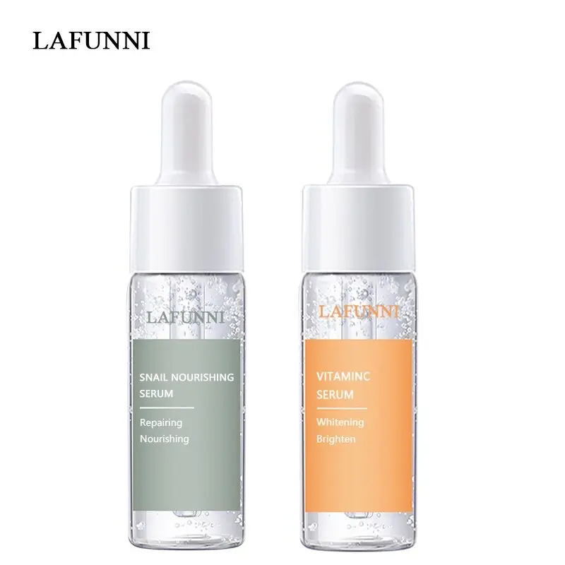 

LAFUNNI 2pcs Face Serum Snail Nourishing Moisturizing Vitamin C Whitening Brighten Skin Care