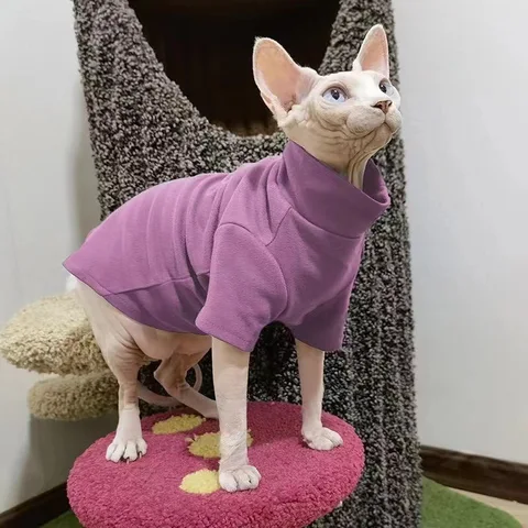 Одежда для кошек Sphynx зимняя плотная одежда для домашних животных для маленьких собак кошек пуловер рубашка мягкая теплая Пижама для кошек такса одежда