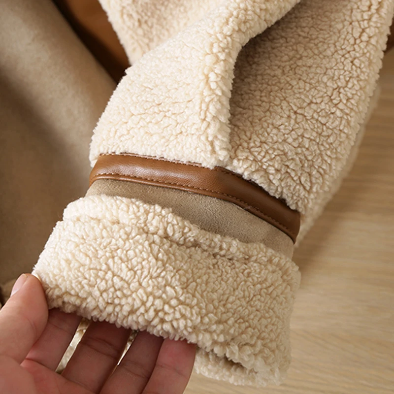 ZAAHONEW зимние женские толстые теплые винтажные Лоскутные замшевые байкерские