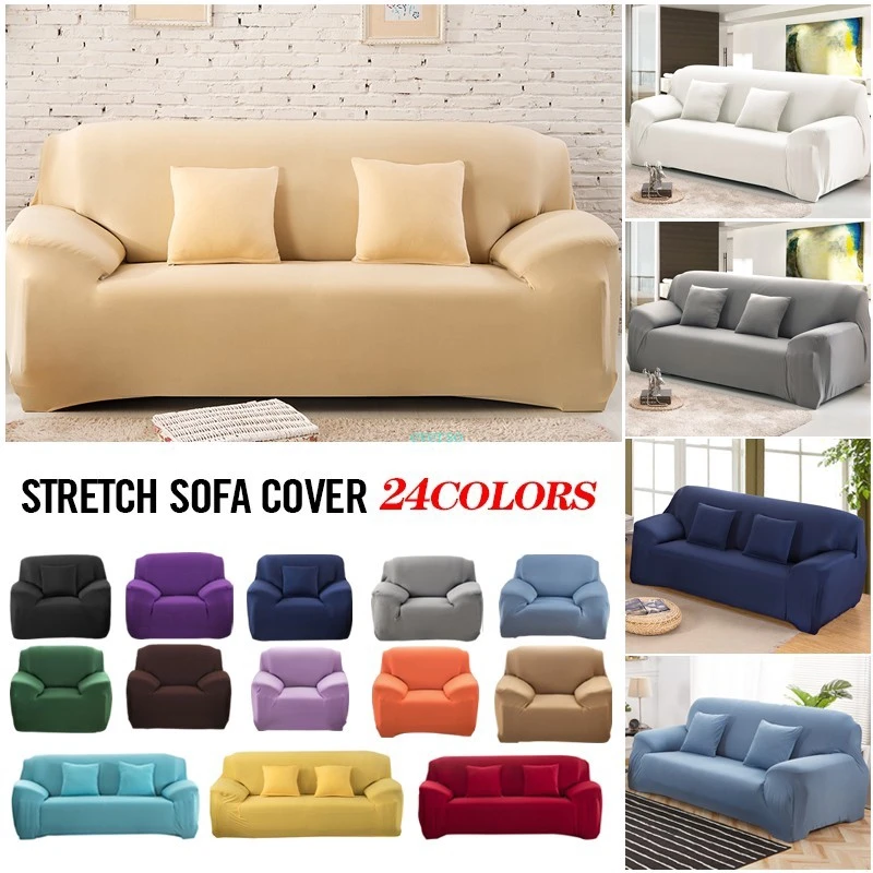 

Super Stretch Sofa Slipcover 1 Piece Stylish Solid Color Couch Cover for Cushion Couch Non Slip Sofa Cover Furniture Protector