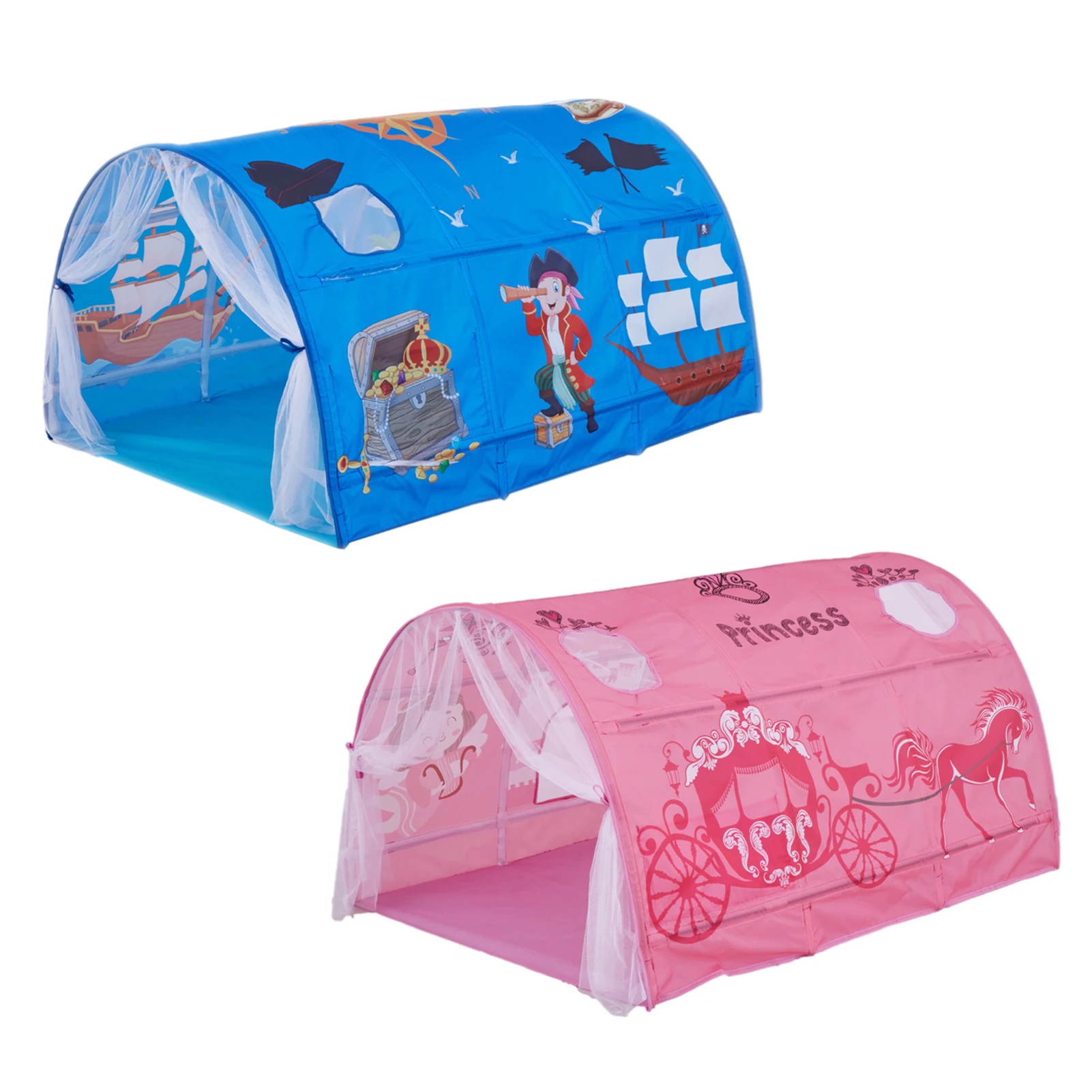 

55.1*39.3*31.5in Kids Tent Indoor Playhouse With Sea World Princess Cart Patterns Kids Dome Playhouse Fun Imaginative Play Tent