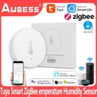 Смарт-датчик температуры и влажности Tuya Smart ZigBee, сенсорный переключатель с питанием от аккумулятора, с поддержкой приложения Tuya Smart Life и Alexa Google