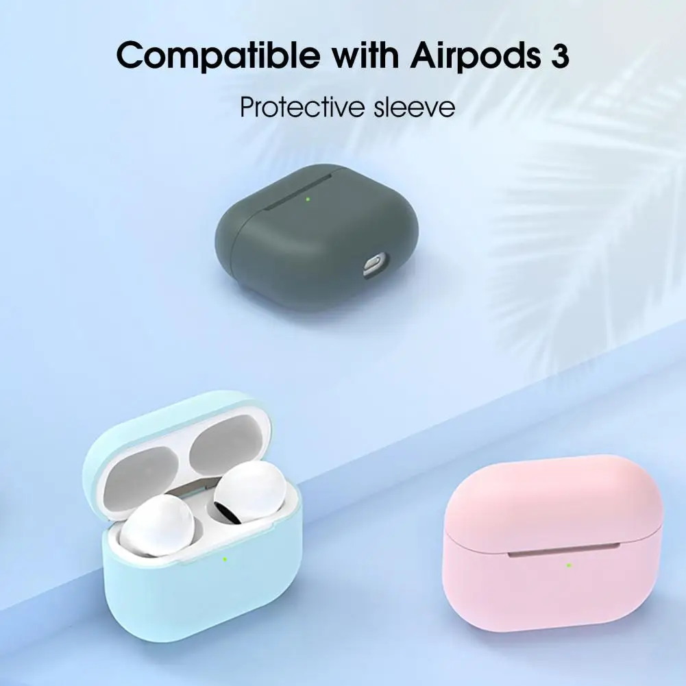 

Reliable Protective Case Dustproof Impact Resistant Safe Solid Color Earphone Protective Sleeve for AirPods 3