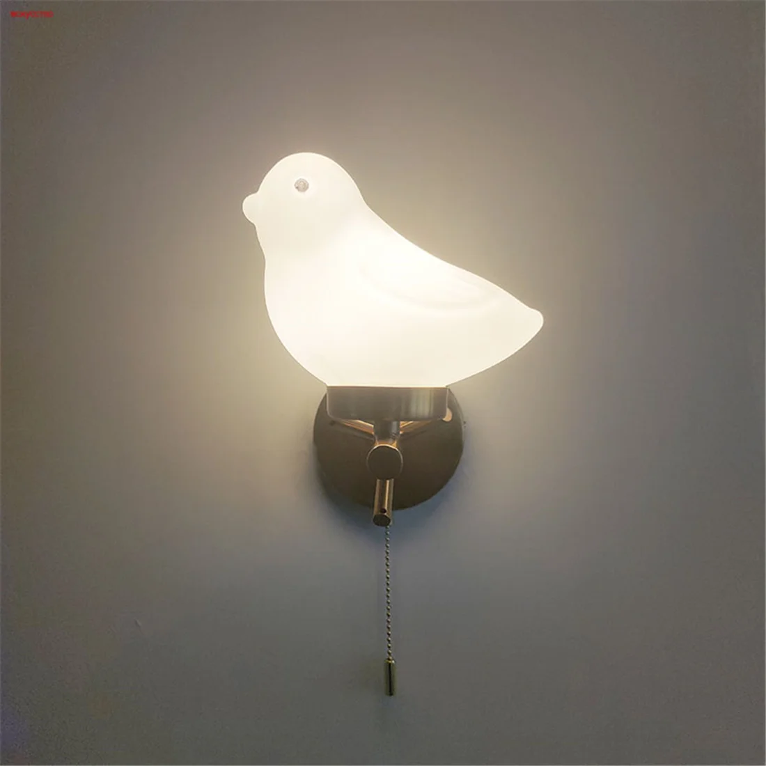 

Modern Creative White Glass Bird Led Wall Lamp With Plug Wire For Living Room Sofa Loft Art Bedroom Bedside Sconce Night Lights