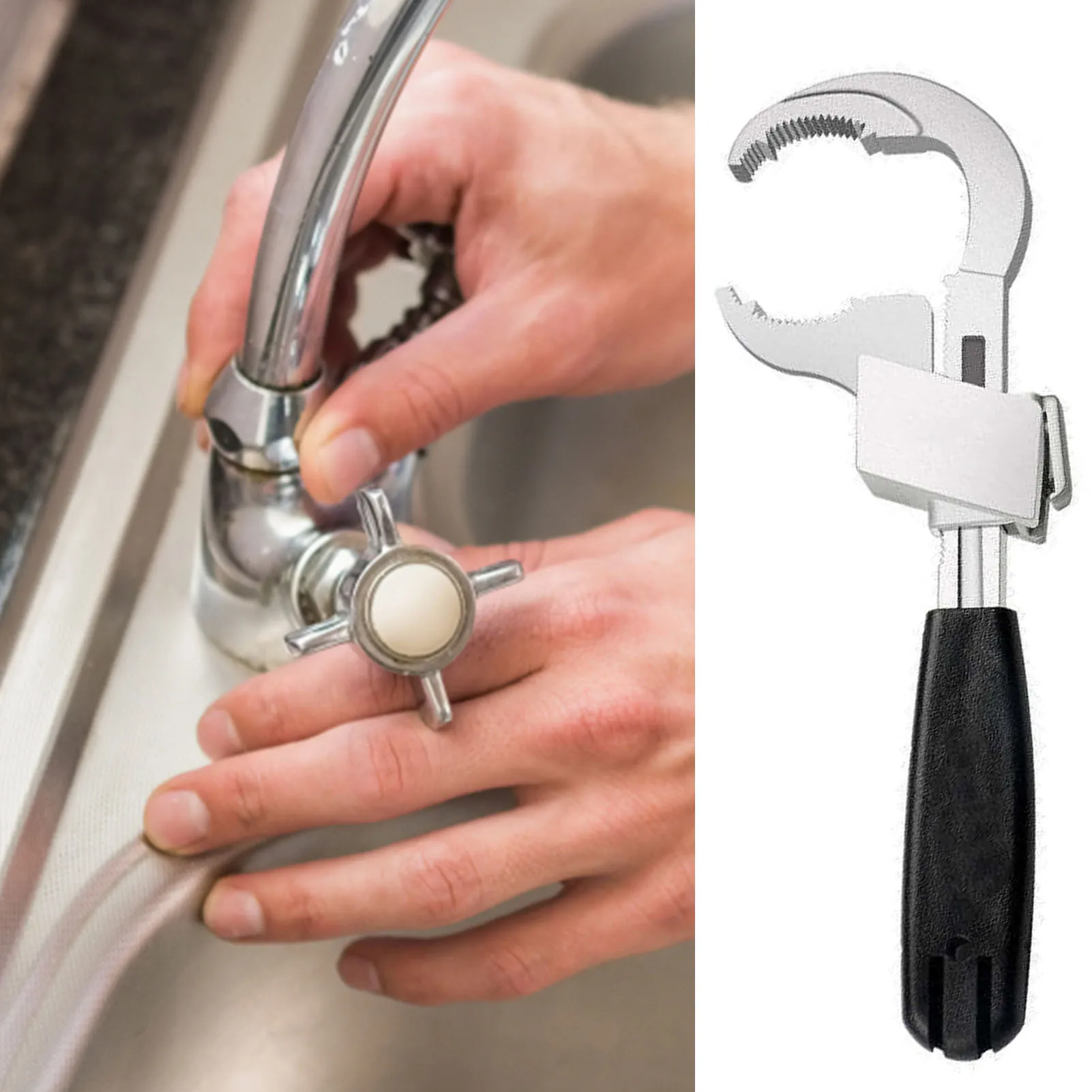 

Universal Adjustable Aluminum Alloy Double-ended Wrench Multifunctional Disassembly Repair Bathroom Water Pipe Home Appliance