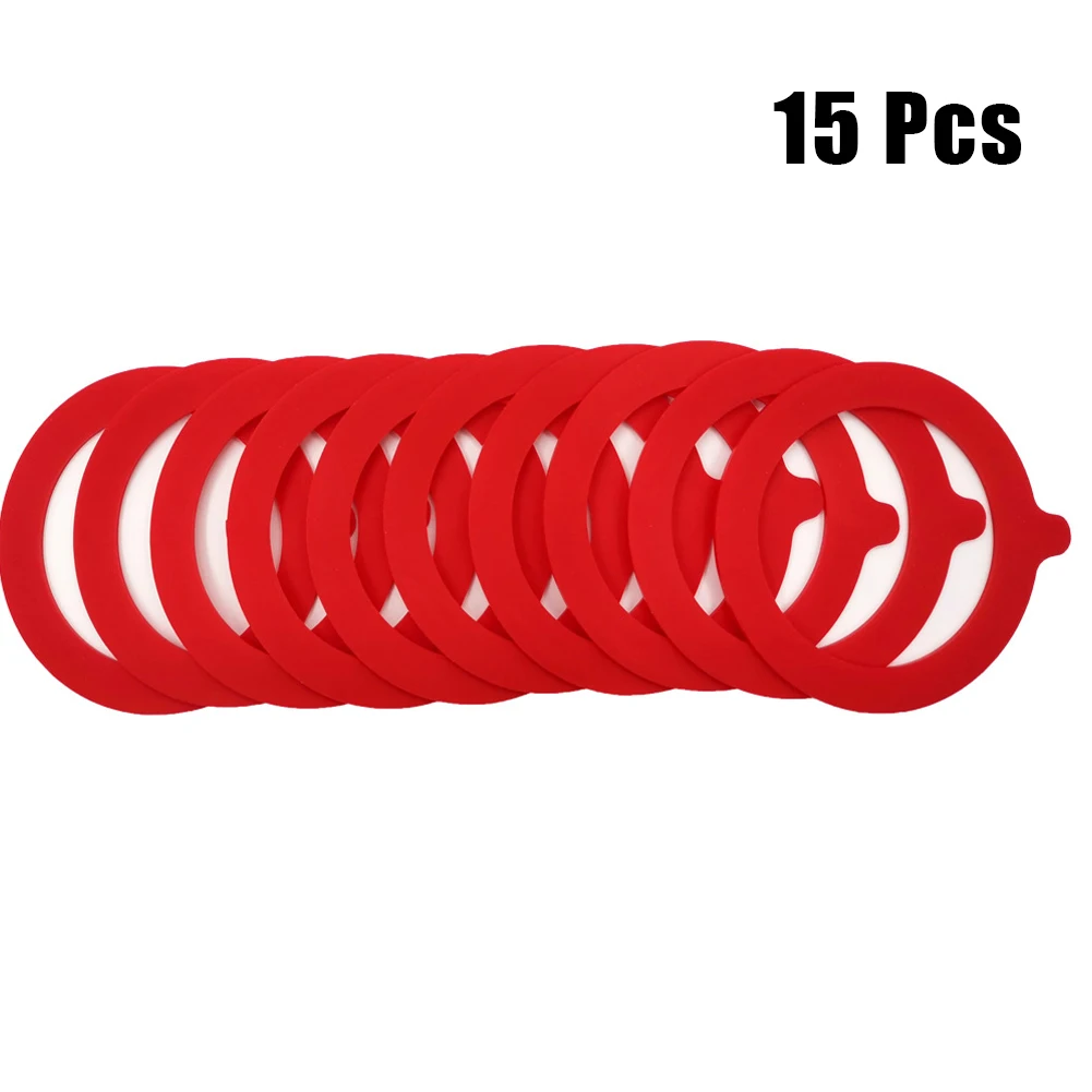 

15Pcs Silicone Jar Gaskets Food Storege Jars Replacement Airtight Leak-Proof Rubber Seals O-Rings Gaskets Canning Jars Lids