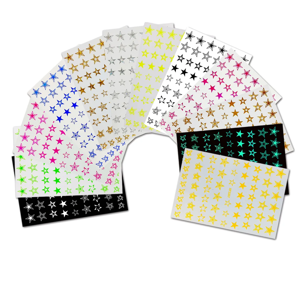 

Shipping Today 5pcs Hollowed out Pentagram Nail Stickers Designs Gummed 3D Nail Art Stickers Decals Makep Art Decorations