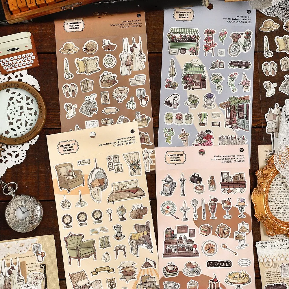 

Vintage Stickers Aesthetic Stickers for Journaling Scrapbooking Supplies Kit