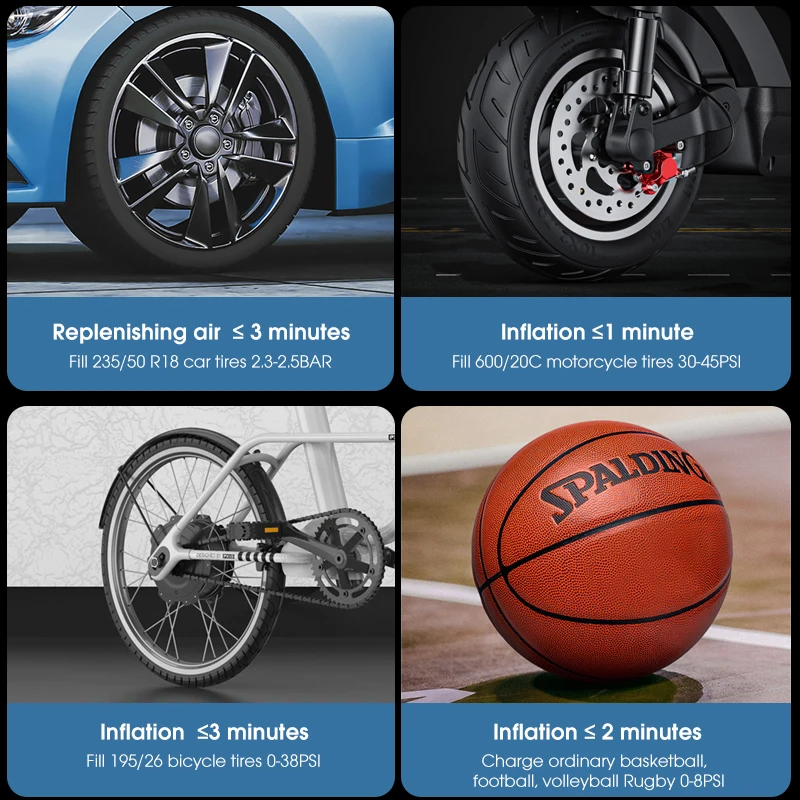 Воздушный Автомобильный Компрессор CARSUN насос для накачки шин портативный