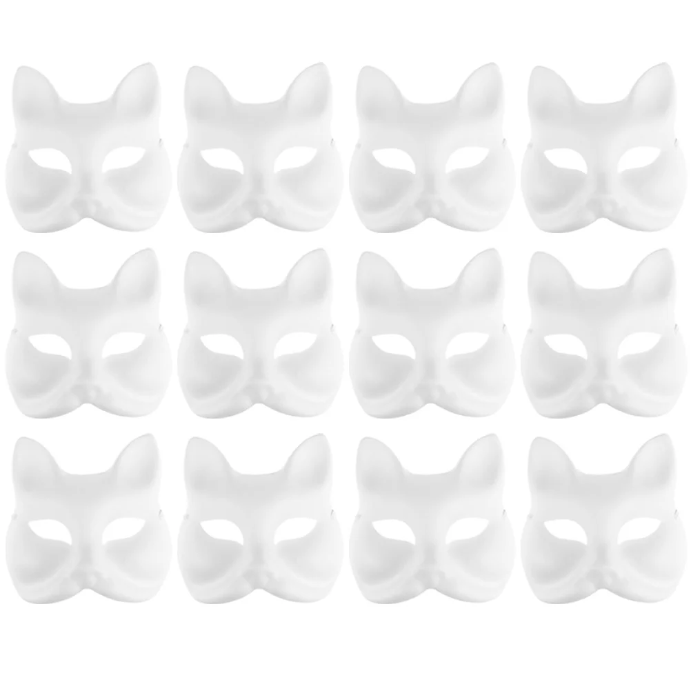 

12pcs Animal Mask Masquerade Mask Hand Painting Mask Cosplay Party Diy Mask