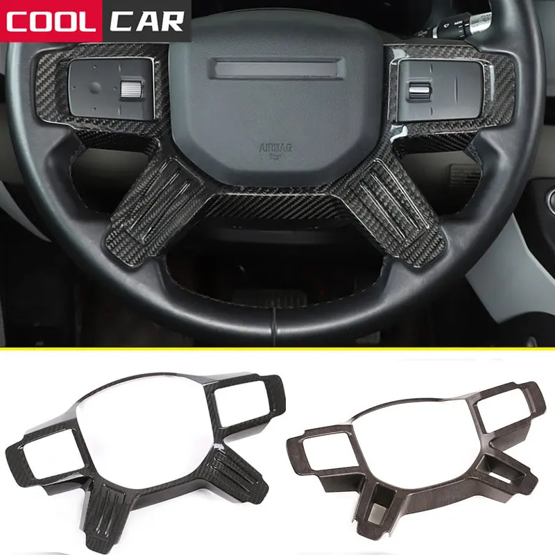 

For Land Rover Defender 90 110 2020-2022 Real Carbon Fiber Interior Car Steering Wheel Decorative Sticker Car Accessory