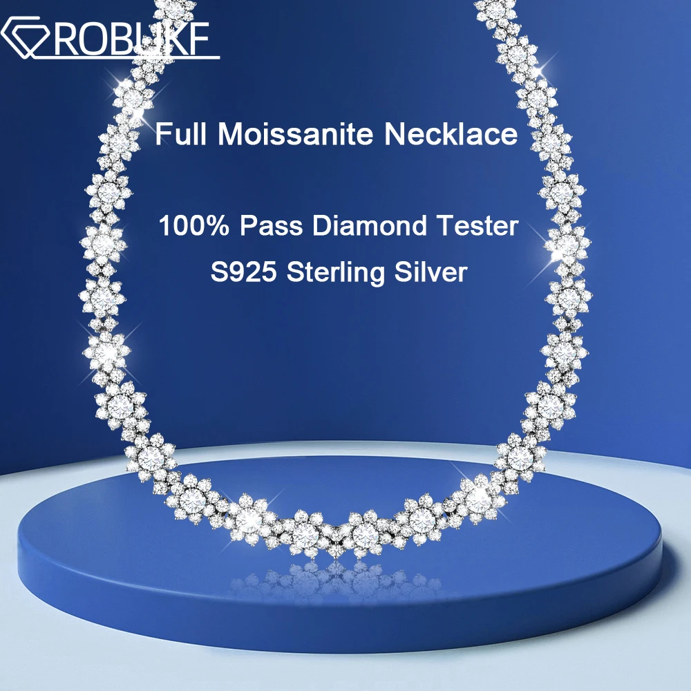 Женский комплект из колье и браслета серебра 925 пробы с муассанитом