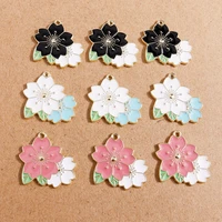 10pcs 2724mm fashion enamel flower charms pendants for jewelry making earrings necklaces diy handmade keychains crafts supplies