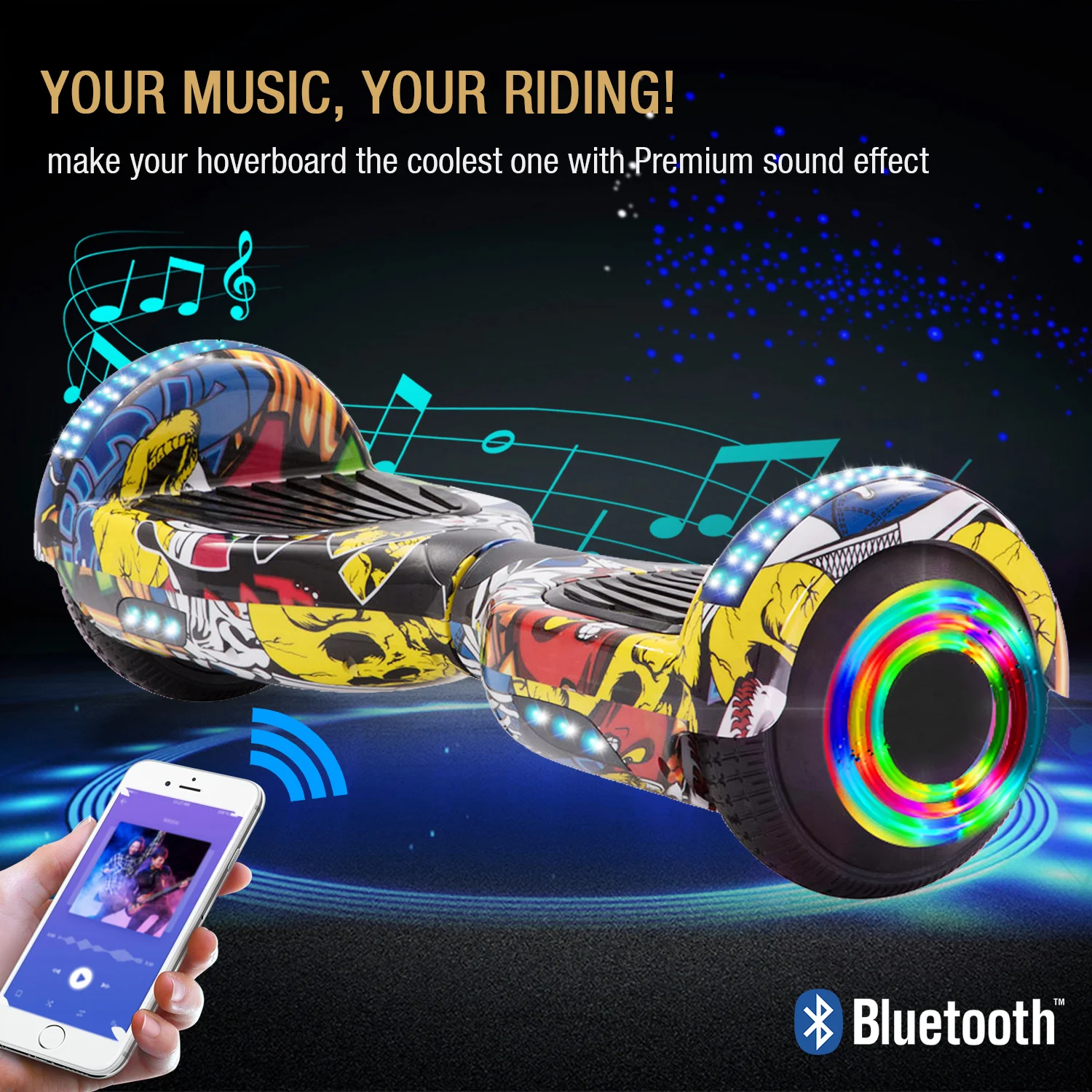 Недорогой Ховерборд 6 5 Электрический скутер граффити хип-хоп