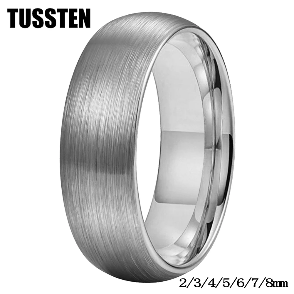 

Dropshipping TUSSTEN 6MM/8MM Men Women Plain Ring Tungsten Engagement Wedding Band Domed Brushed Finish Comfort Fit