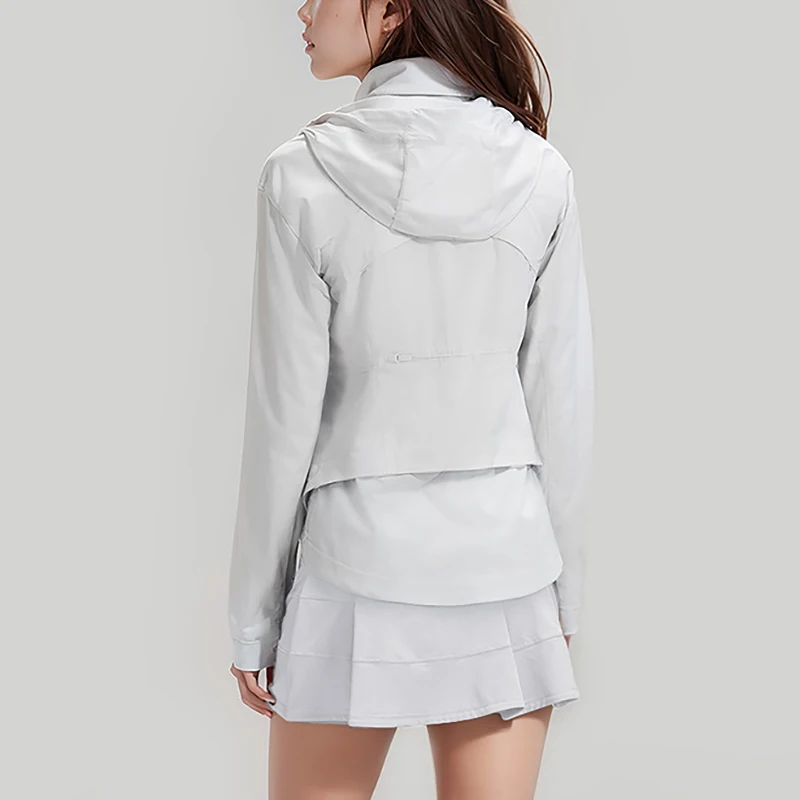 

Goal Smasher Water Wind Resistant Detachable Hood Jacket Lulu Tight fit Thin Jacket Outdoor Sports Training Yoga Sportswear
