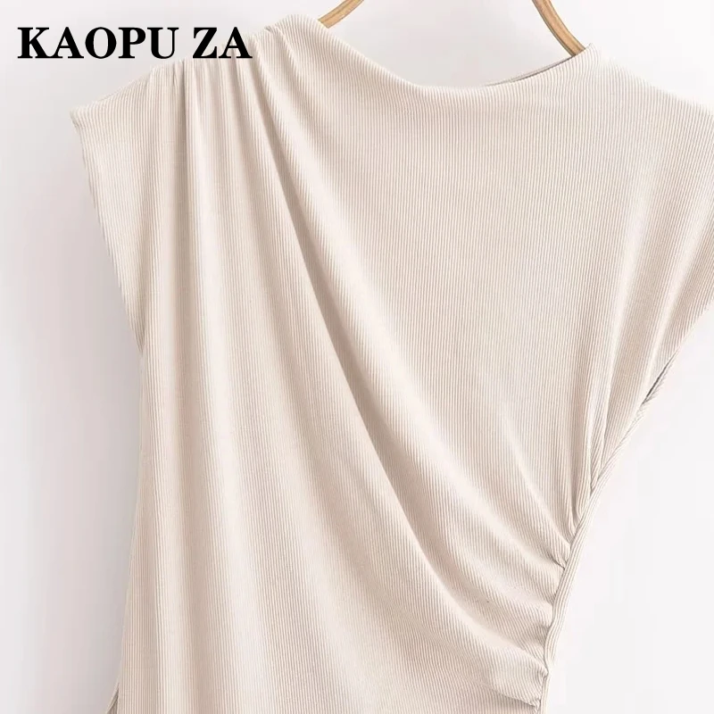 KAOPU ZA 2024 осеннее новое женское элегантное платье с короткими рукавами женский топ