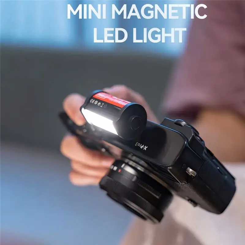 Фото Магнитный светильник для видеосъемки (подсветка) 3000/4500/6000K, мини LED-лампа в стиле ретро-фильма, 250 лм, 300 мАч, с креплением Cold Shoe №3