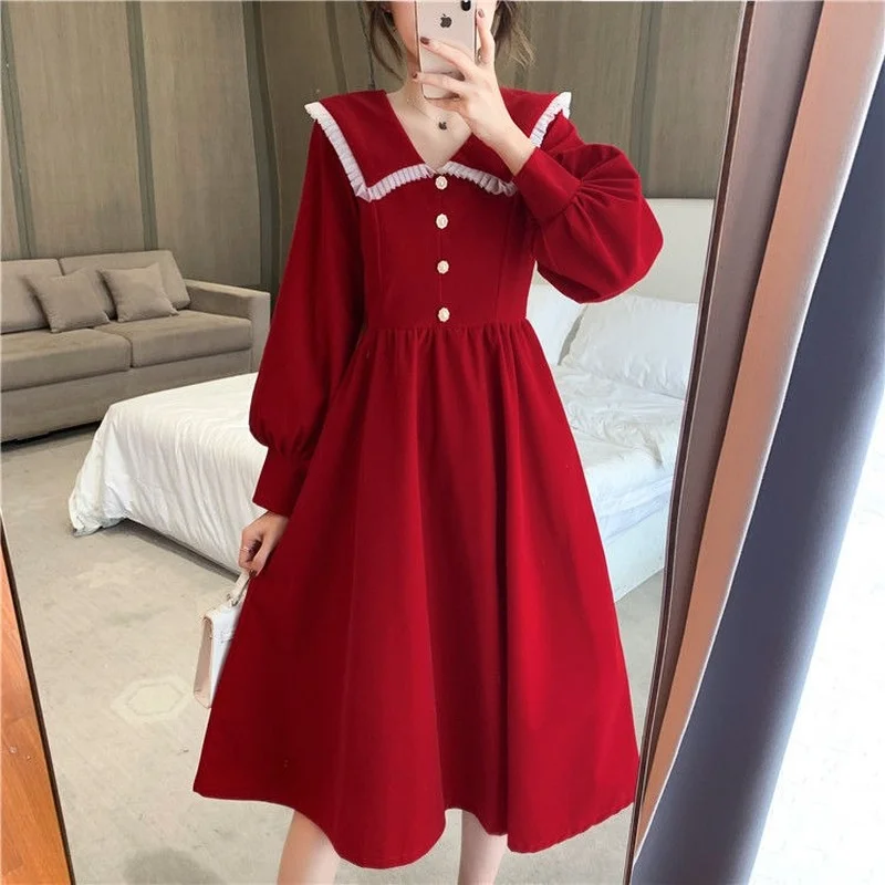 Платье с рукавами-фонариками женское элегантное платье во французском стиле