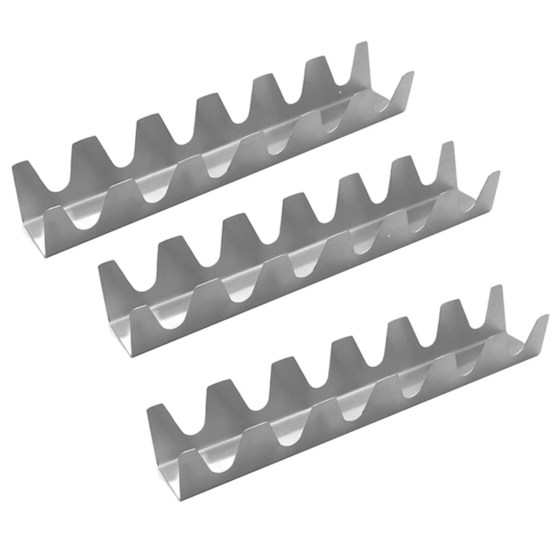 

3 Pcs Stainless Steel Tortilla Stands,Taco Tongs,Wavy Pancake Stand, Taco Holder,Burrito Tortilla Plate Tray Food Holder