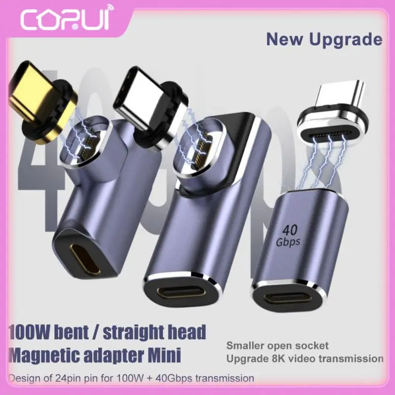 

Magnet 100w Fast Charging Usb C To Type C Converter Aluminum Alloy Magnetic Charger Adapter 40gbps Pd Charger Office Accessories