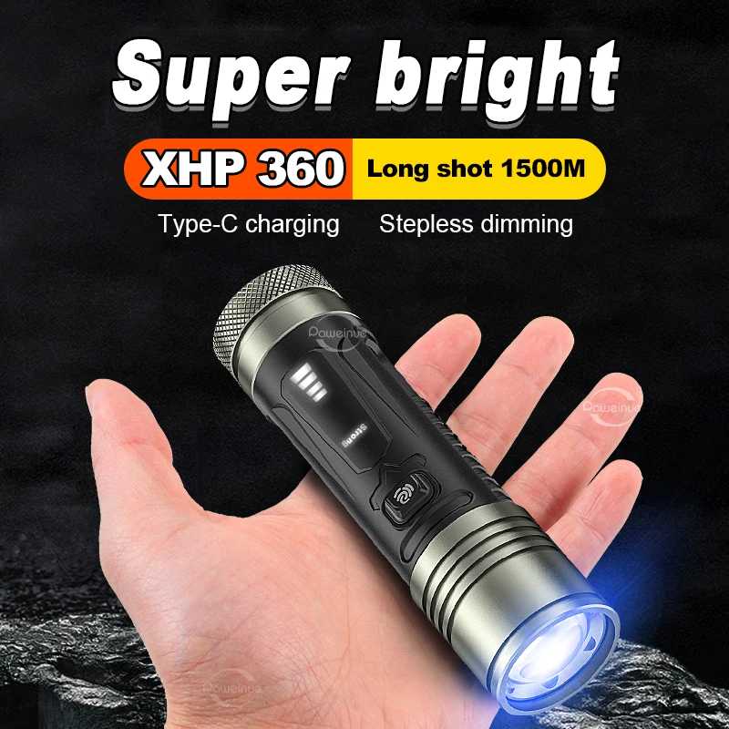 

NEW 36 Core XHP360 Most High Power Led Flashlights Poweful Tactical Torch Rechargeable Waterproof Hand Lantern With LED Display
