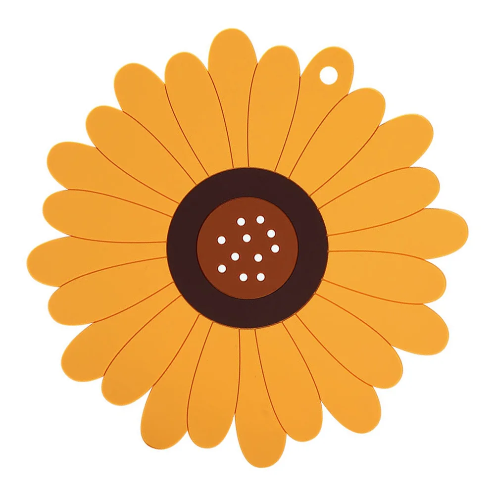 

Sunflower Potholder Cup Coasters Table Heat Resistant Coasters Hot Pot Anti Slip Coaster Silica Gel Reusable Cup Mat Bowl Mat