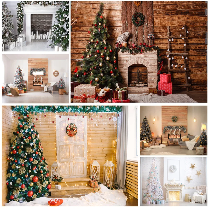 

Christmas Indoor Theme Photography Background Fireplace Children Portrait Backdrops For Photo Studio Props 21712 YXSD-06