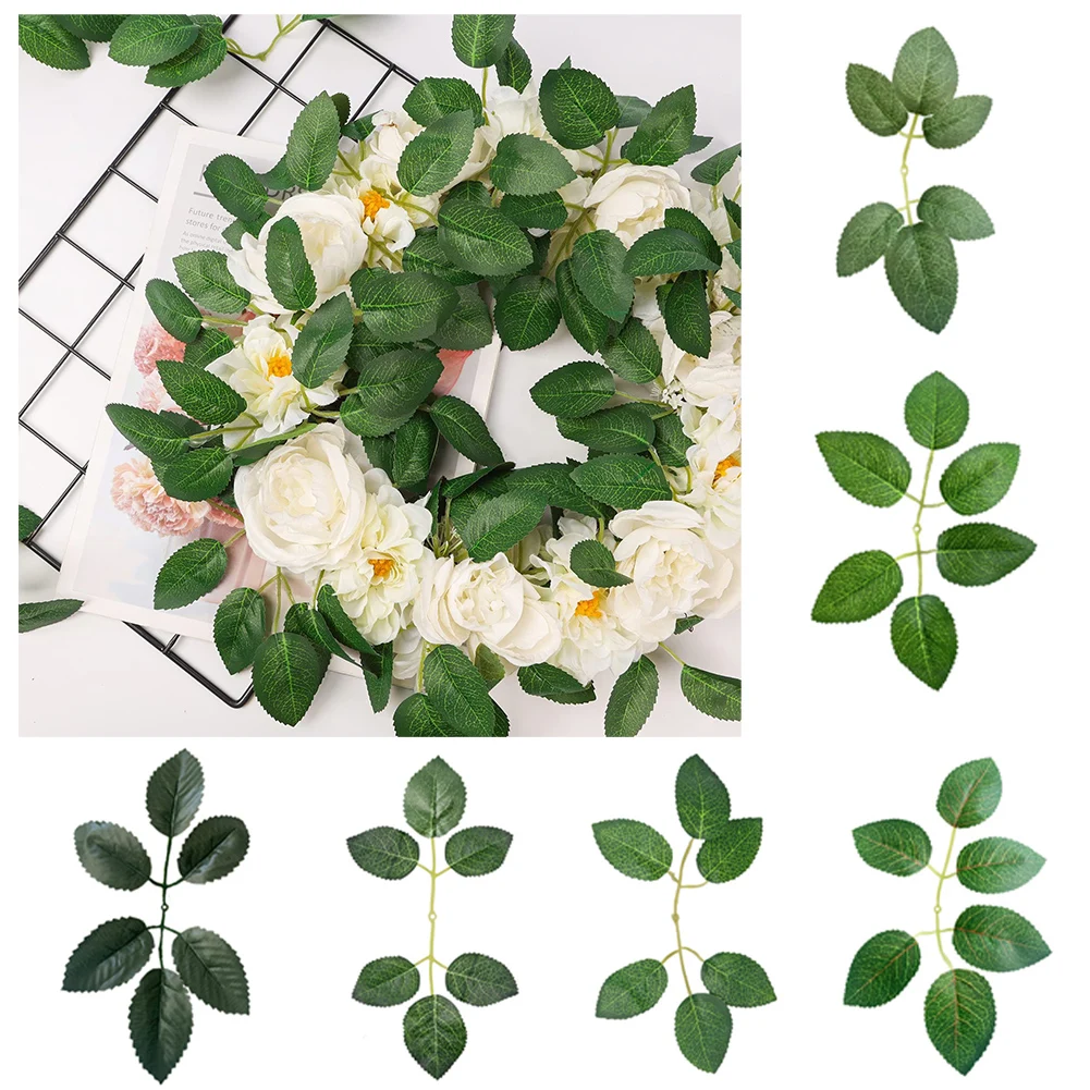 

20PCS Silk Rose Leaves Christmas Decorations for Home Diy Gifts Candy Box Wedding Decorative Flowers Wreaths Artificial Plants