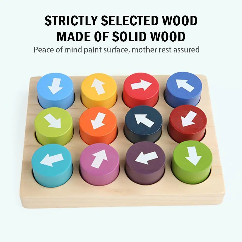 

Children's Wooden Matching Game Puzzle Color Direction Education Educational Toys Recognition Early Toys E3F1