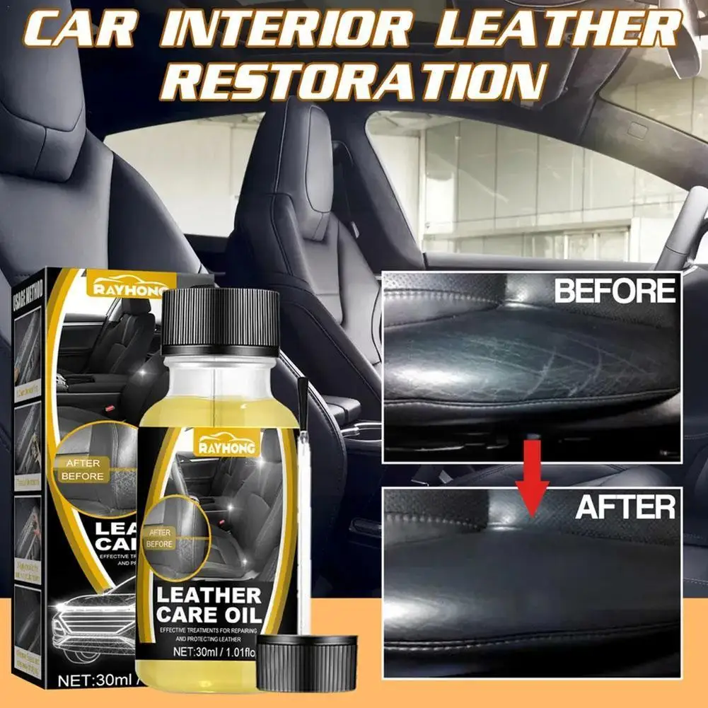 

Car Leather Cleaning Care Agent Multi-Purpose Repair Gloss Interior Renovator Car Leather Restorer Accessories 30ml Plastic S6F1