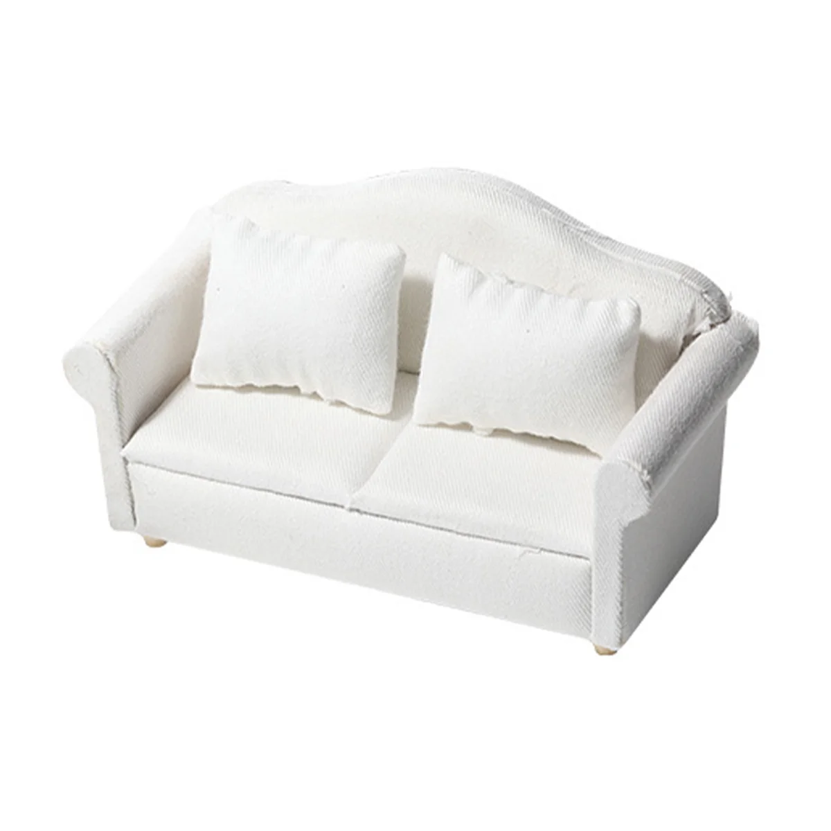 

Dollhouse Sofa Mini Couch Miniature Furniture Accessories Toys Wooden Cloth Decor