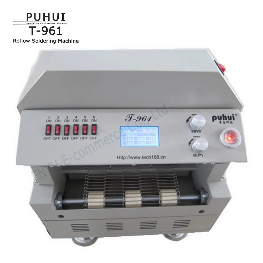 

PUHUI T-961 Mini SMT Channel Reflow Oven T961 Infrared IC Heater BGA SMD SMT Rework Sation T 961 Reflow Wave Oven